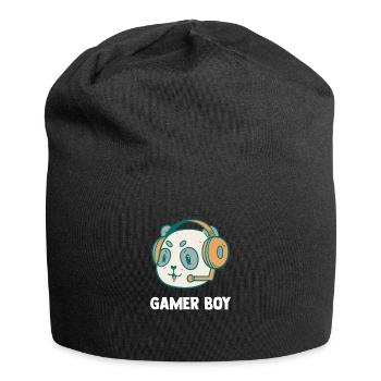 Zocken Jungen Pandabär - Computer Spiele - Jersey-Beanie - Schwarz - Vorne