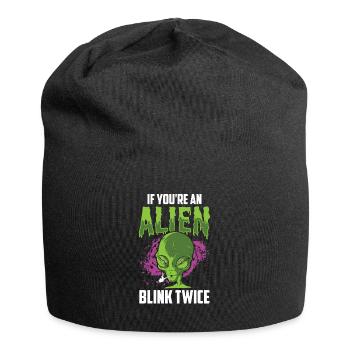 If you're an alien blink twice astronaut - Jersey Beanie - black - Front