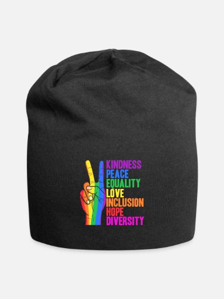 Kidness Peace Equality Love Inclusion Hope - Jersey-Beanie - Schwarz