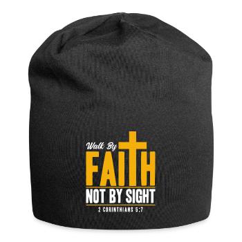 Walk By Faith Not By Sight - Jersey Beanie - black - Front