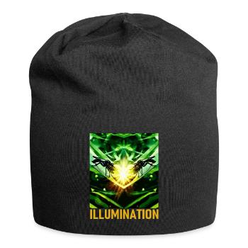 Motif d’illumination verte - Bonnet en jersey - noir - Devant