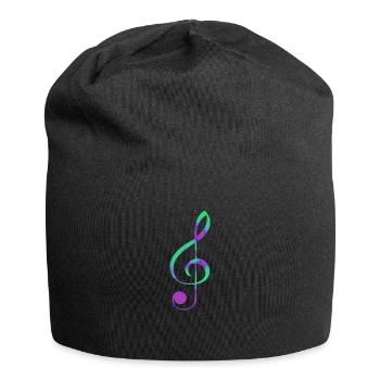 Notenschlüssel ich liebe Musik Noten - Jersey-Beanie - Schwarz - Vorne