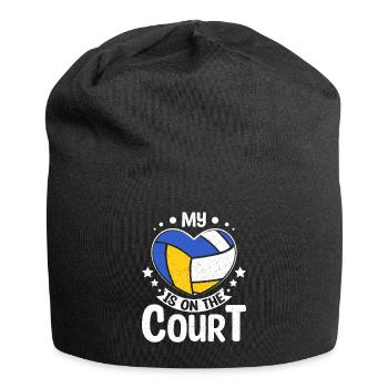 My Heart is on the volleyball court - Jersey Beanie - black - Front