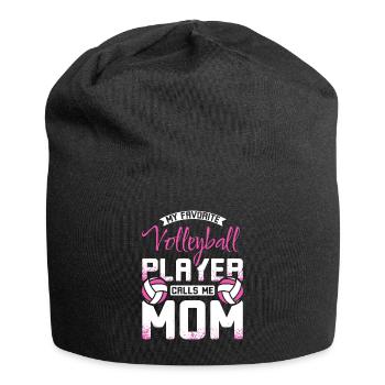 My favorite volleyball player calls me mom - Jersey-Beanie - Schwarz - Vorne