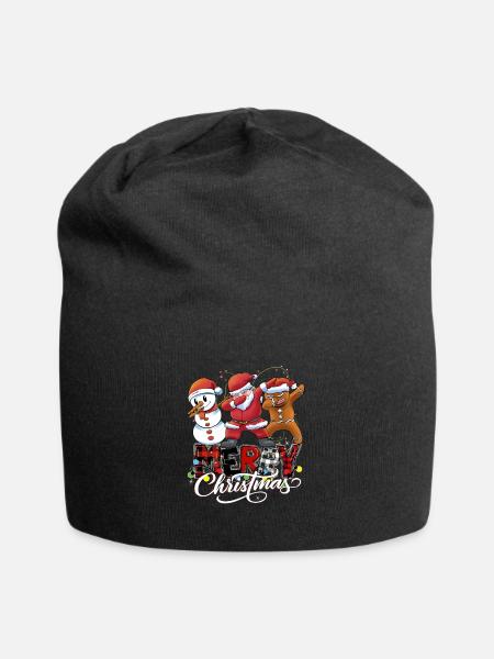 Dabbing Merry Christmas Santa Elf Santa Claus - Jersey Beanie - black