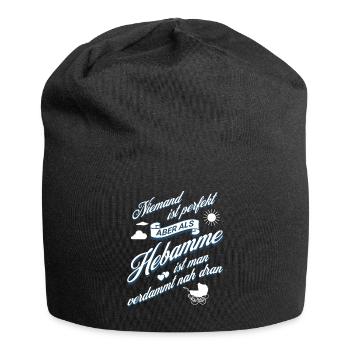 Lustiges Hebamme Hebammen Geburtshelferin Geschenk - Jersey-Beanie - Schwarz - Vorne