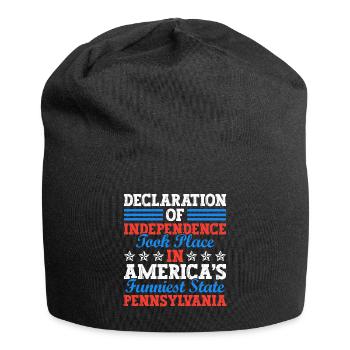 Déclaration d’indépendance en Pennsylvanie 4 juillet - Bonnet en jersey - noir - Devant