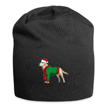 Labrador avec chapeau de Noël Costume de Noël - Bonnet en jersey - noir - Devant