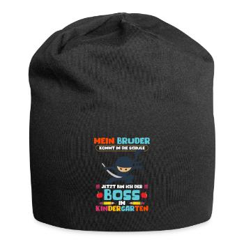 Mein Bruder Kommt Zur Schule Jetzt Bin Ich Boss - Jersey-Beanie - Schwarz - Vorne