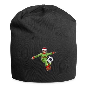 Père Noël lutin du football - Bonnet en jersey - noir - Devant