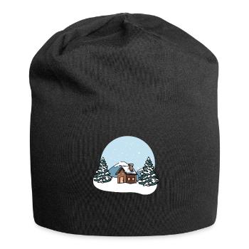 Winterlandschaft Schnee - Jersey-Beanie - Schwarz - Vorne