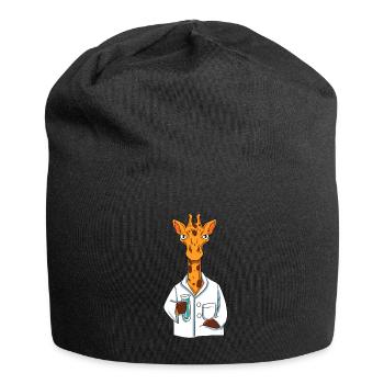 Scientifique girafe - Bonnet en jersey - noir - Devant