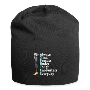 Leg surgery wheelchair lost leg - Jersey Beanie - black - Front
