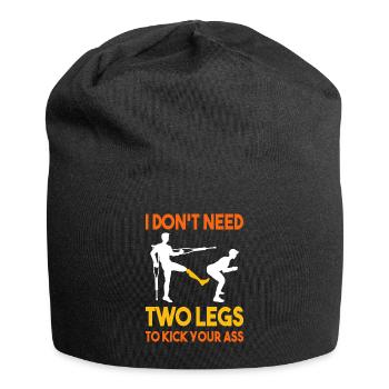 Leg surgery wheelchair lost leg - Jersey Beanie - black - Front