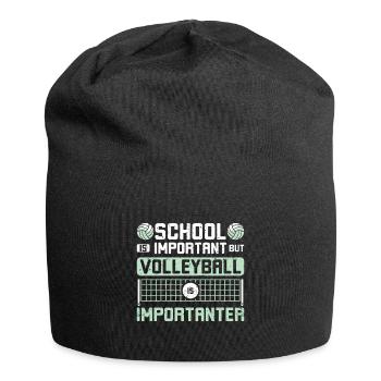 School is important but volleyball is importanter - Jersey Beanie - black - Front