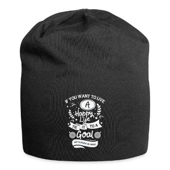 Goal Life Quotes Happy Positive Message - Jersey Beanie - black - Front