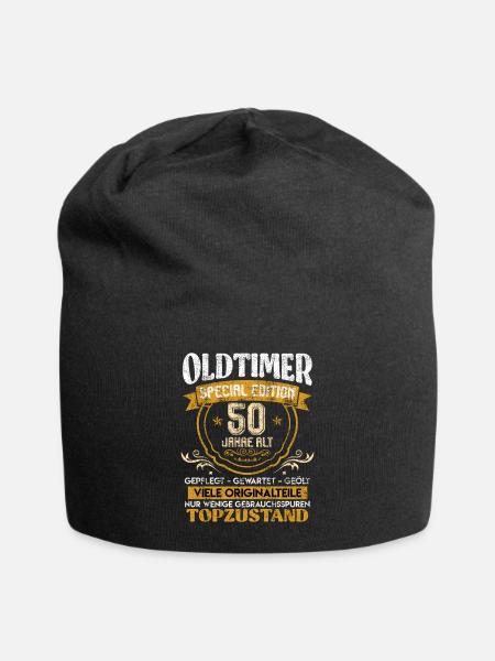 Oldtimer 50 Jahre gelaufen 50. Geburtstag - Jersey-Beanie - Schwarz