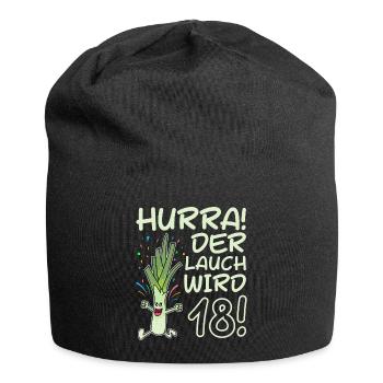 Hurray the leek turns 18 years 18th birthday - Jersey Beanie - black - Front