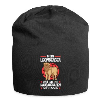 Leonberger hat meine Hausaufgaben gefressen - Jersey-Beanie - Schwarz - Vorne