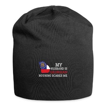 Rien ne me fait peur mari géorgien - Bonnet en jersey - noir - Devant