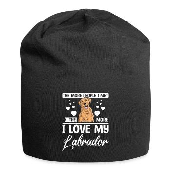 The more people I met the more I love my labrador - Jersey Beanie - black - Front