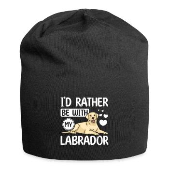 I'd rather be with my labrador - Jersey Beanie - black - Front