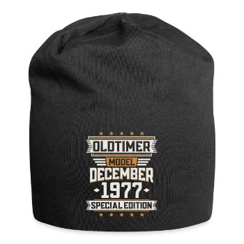 Décembre Année 1977 Année de construction Oldtimer Anniversaire - Bonnet en jersey - noir - Devant