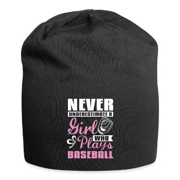 Ne sous-estimez jamais une fille qui joue au baseball - Bonnet en jersey - noir - Devant