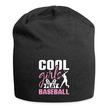 Les filles cool jouent au baseball - Bonnet en jersey - noir - Devant
