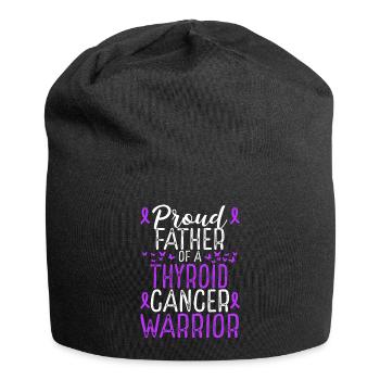 Thyroid Cancer Awareness for Dad Ribbon Father - Jersey Beanie - black - Front
