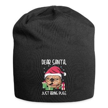 Lieber Weihnachtsmann Weihnachten Mops Urlaub - Jersey-Beanie - Schwarz - Vorne