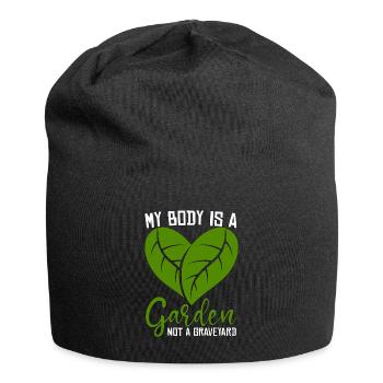 Veganism My Body Is A Healthy Eating Vegan Lover - Jersey Beanie - black - Front