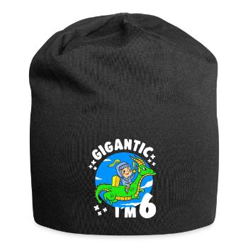 6th B-Day Party Gigantic at 6 Years Old Birthday - Jersey Beanie - black - Front