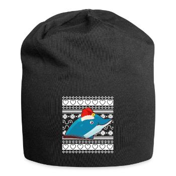 Ugly Christmas Sweater Tshirt Christmas Dolphin - Jersey Beanie - black - Front