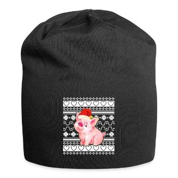 Ugly Christmas Sweater Tshirt Weihnachten Schwein - Jersey-Beanie - Schwarz - Vorne