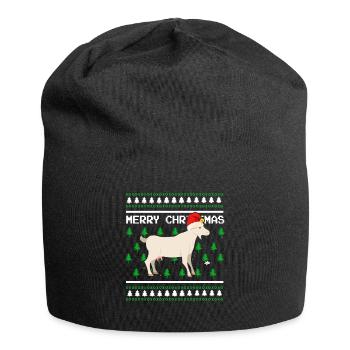 Moche pull de Noël Tshirt Chèvre de Noël - Bonnet en jersey - noir - Devant