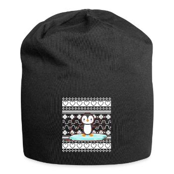 Ugly Christmas Sweater Tshirt Weihnachten Pinguin - Jersey-Beanie - Schwarz - Vorne