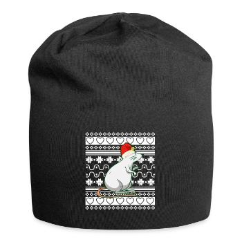 Moche pull de Noël Tshirt Souris de Noël - Bonnet en jersey - noir - Devant
