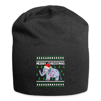 Ugly Christmas Sweater tshirt Weihnachten Elefant - Jersey-Beanie - Schwarz - Vorne