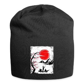 haruno japanische kirschblüten illustration japan - Jersey-Beanie - Schwarz - Vorne