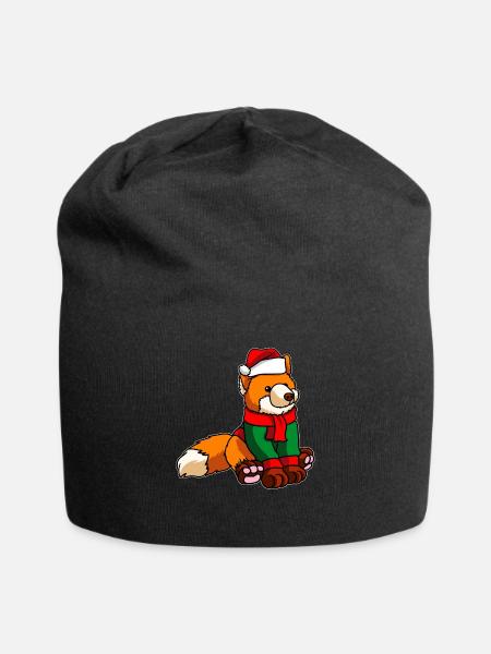 Fox Santa Claus - Jersey Beanie - black