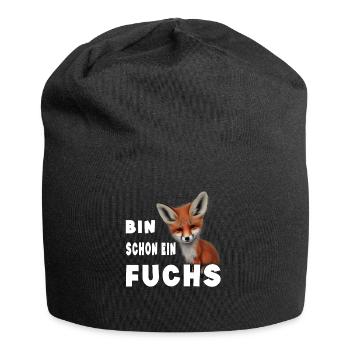 Bin schon ein Fuchs - Jersey-Beanie - Schwarz - Vorne
