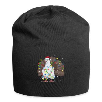 Indische Pfautauben Tauben Weihnachtsoutfit - Jersey-Beanie - Schwarz - Vorne