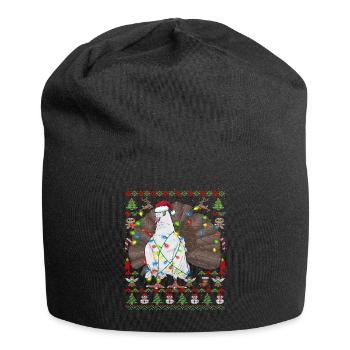 Ugly Christmas Indische Pfautauben Tauben - Jersey-Beanie - Schwarz - Vorne