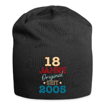 18. Geburtstag 18 Jahre - Jersey-Beanie - Schwarz - Vorne