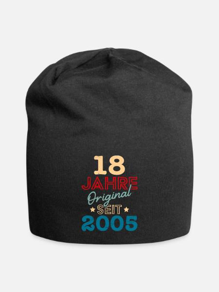 18. Geburtstag 18 Jahre - Jersey-Beanie - Schwarz