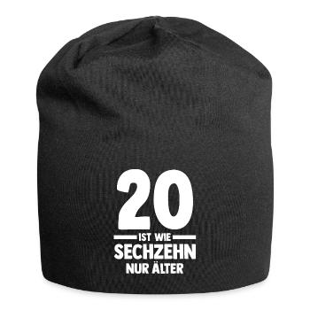 Zwanzig 20 Jahre Zwanzigster Geburtstag - Jersey-Beanie - Schwarz - Vorne