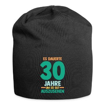 Dreißig Dreißigster 30 Jahre Geburtstag - Jersey-Beanie - Schwarz - Vorne