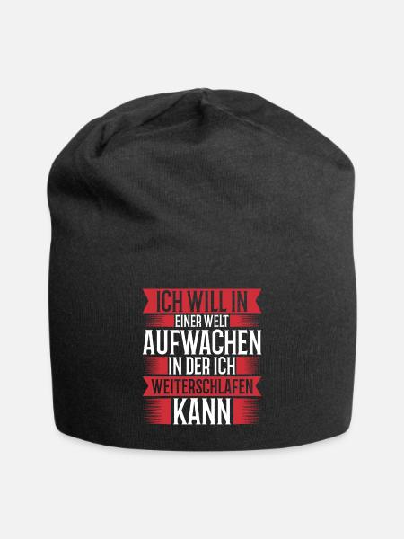 Erzgebirge Schlafen - Jersey-Beanie - Schwarz