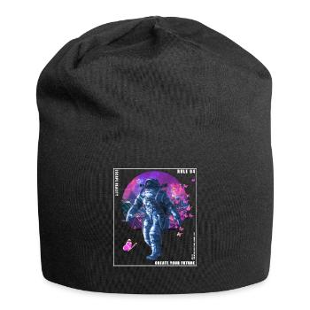 Vaporwave Glitch Retro Astronaut - Jersey-Beanie - Schwarz - Vorne